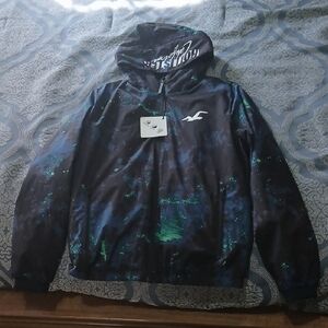 Hollister Black Jacket with Green Details